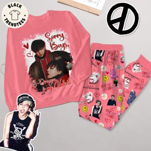 Sorry Boys S-Dragon Is My Valentine Portrait Pink Design Pajamas Set
