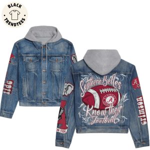 Southern Belles Know Their Football Hooded Denim Jacket