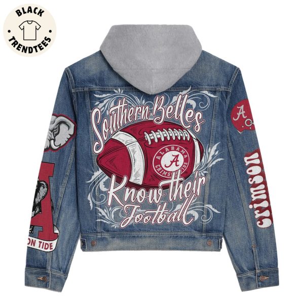 Southern Belles Know Their Football Hooded Denim Jacket