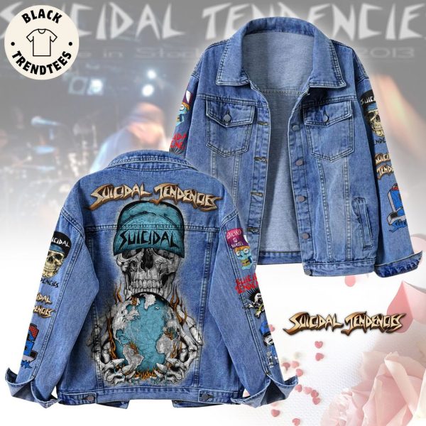 Sucidal Tendencies Skull Design Hooded Denim Jacket