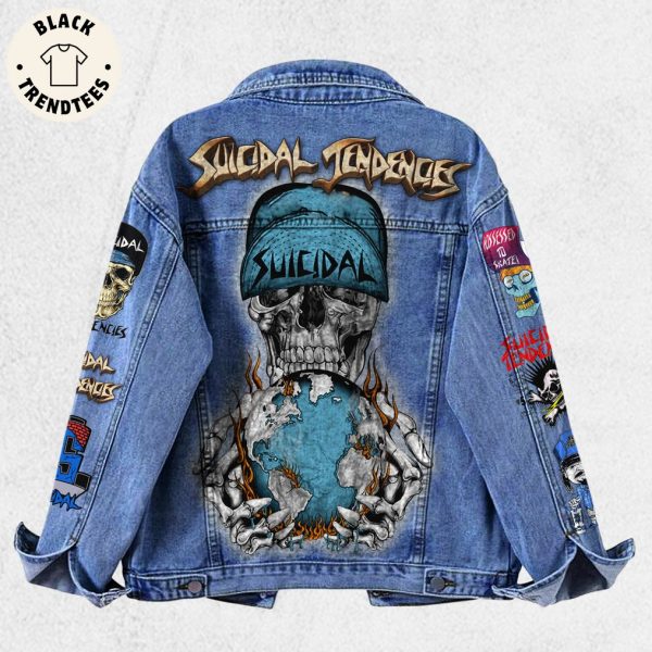 Sucidal Tendencies Skull Design Hooded Denim Jacket