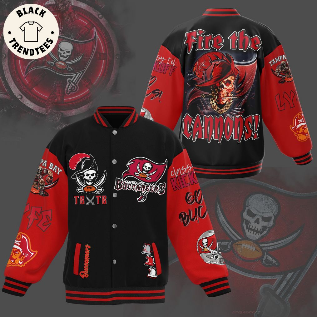 Tampa Bay Buccaneers Skull Black Design Baseball Jacket
