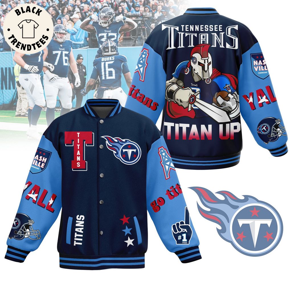 Tennessee Titans Blue Design Baseball Jacket