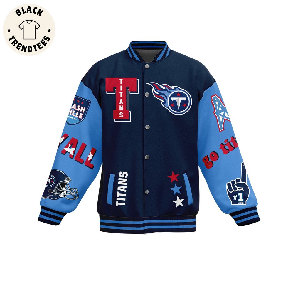 Tennessee Titans Blue Design Baseball Jacket