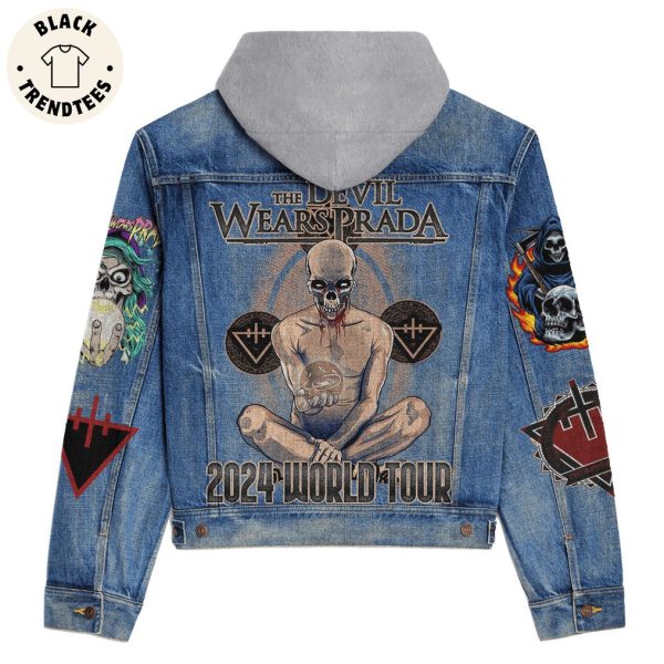 The Devil Wearsprada 2024 World Tour Skull Design Hooded Denim Jacket