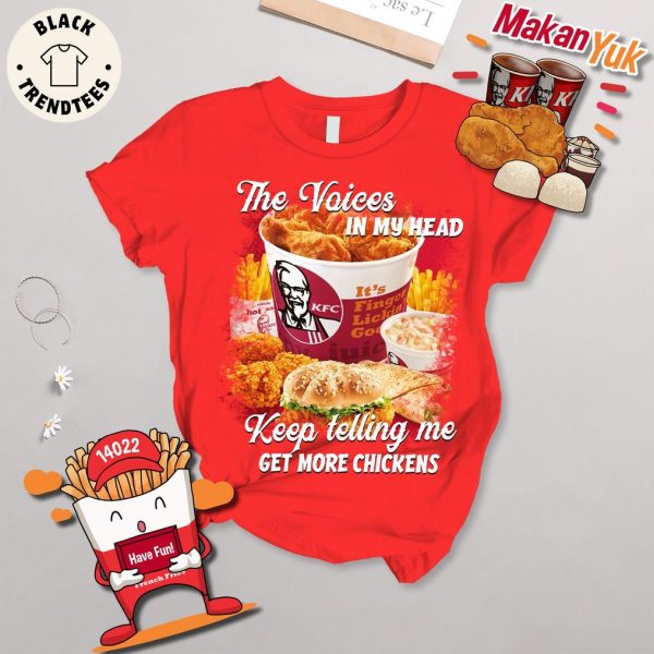 The Voices In My Head Keep Telling Me Get More Chickens Red Design Pajamas Set