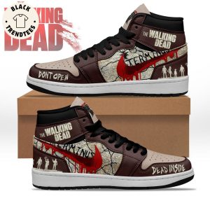The Walking Dead Nike Logo Brown Design Air Jordan 1 High Top