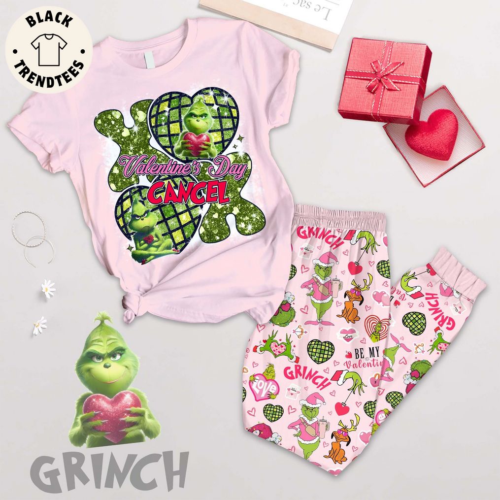 Valentine's Day Grinch Mascot Design Pajamas set