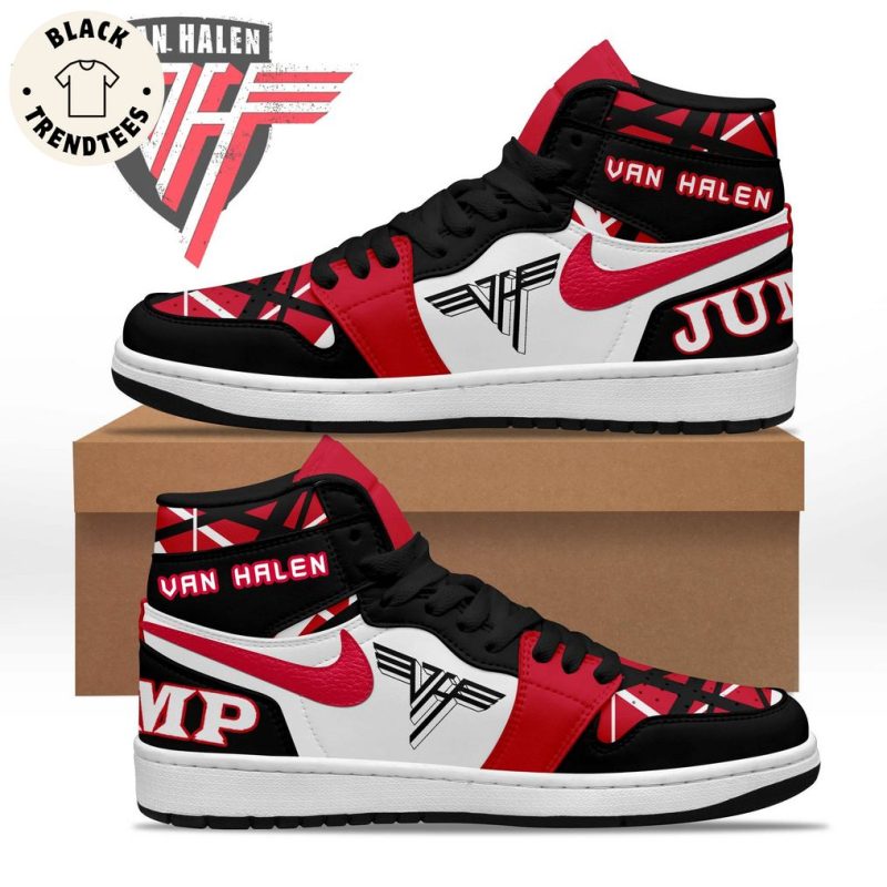 Van Halen Nike Logo White Black Design Air Jordan 1 High Top ...