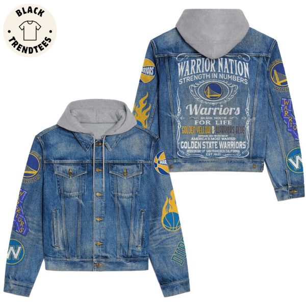 Warrior Nation Strength In Numbers Warriors Smash Mouth Hooded Denim Jacket