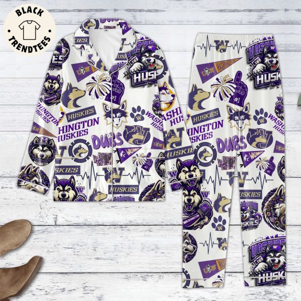 Washington Huskies Mascot White Design Pajamas Set