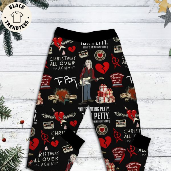 Well It’s Christmas Time Again Black Design Pajamas Set