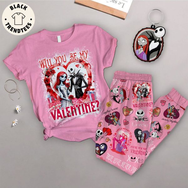 Will You Be My Valentine Pink Design Pajamas Set