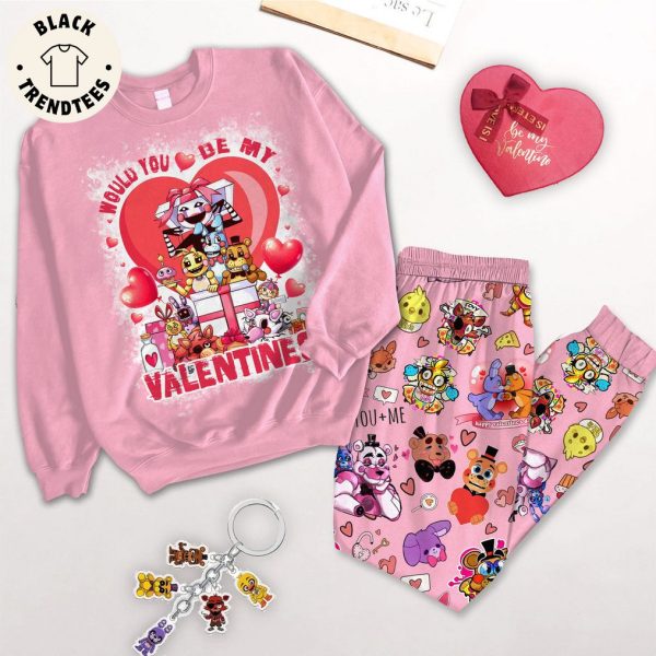 Would You Be My Valentines Pink Design Pajamas Set