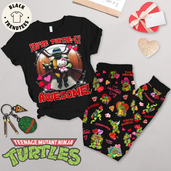 You’re Turtle-ly Awesome Black Design Pajamas Set