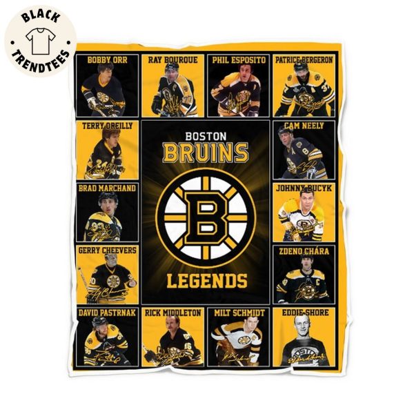 Boston Bruins Logo Ice Hockey Team Legends Blanket