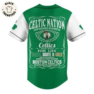Boston Celtics Nation Unfinished Business Baseball Jersey