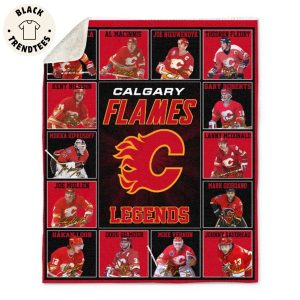 Calgary Flames Logo Ice Hockey Team Legends Blanket