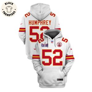 Creed Humphrey Kansas City Chiefs Super Bowl LVIII Limited Edition White Hoodie Jersey