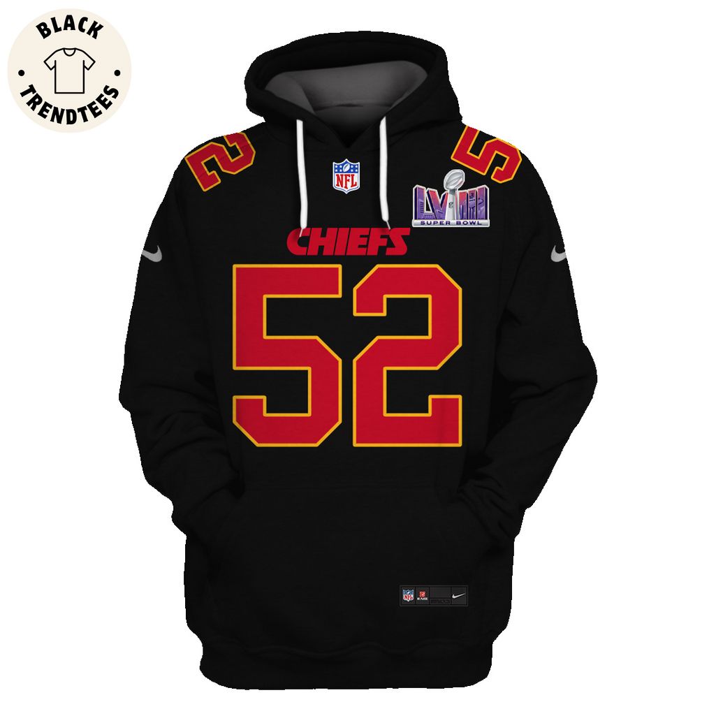 Creed Humphrey Kansas City Chiefs Super Bowl LVIII Limited Edition Black Hoodie Jersey