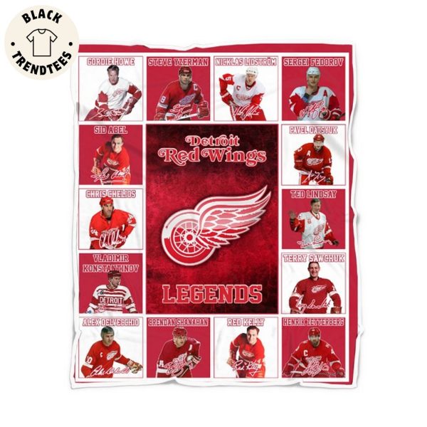 Detroit Red Wings Logo Ice Hockey Team Legends Blanket
