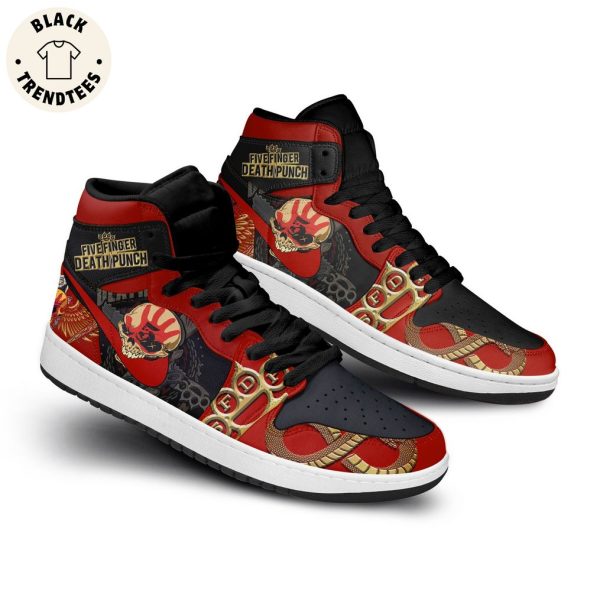 Five Finger Death Punch Skull Nike Logo Design Air Jordan 1 High Top