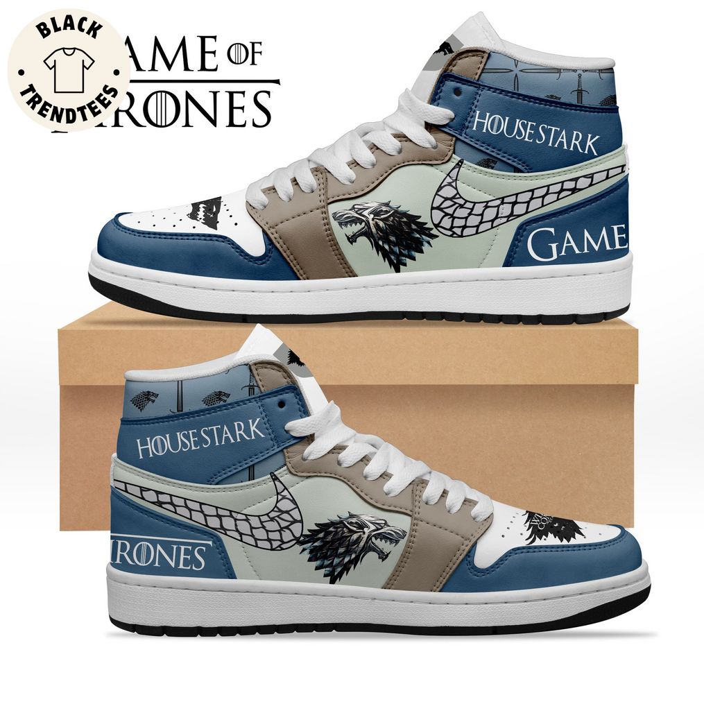 Game Of Thrones House Stark Game Rones Nike Logo Design Air Jordan 1 High Top