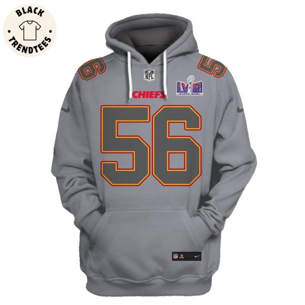 George Karlaftis Kansas City Chiefs Super Bowl LVIII Limited Edition Grey Hoodie Jersey