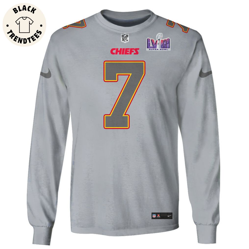 Harrison Butker Kansas City Chiefs Super Bowl LVIII Limited Edition Grey Hoodie Jersey