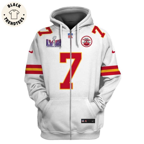 Harrison Butker Kansas City Chiefs Super Bowl LVIII Limited Edition White Hoodie Jersey