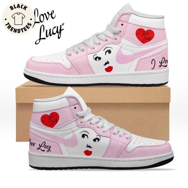I Love Lucy Nike Logo Pink Design Air Jordan 1 High Top