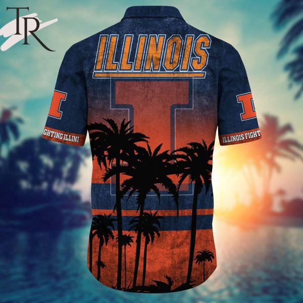 Illinois Fighting Illini Hawaii Shirt Short Style Hot Trending Summer 2024