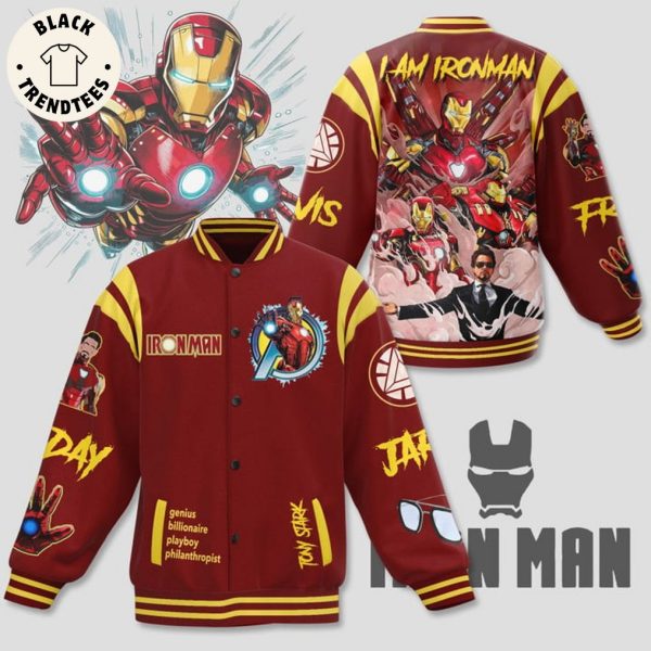 Iron Man Tony Stark I Am Iron Man 3D Premium Baseball Jacket