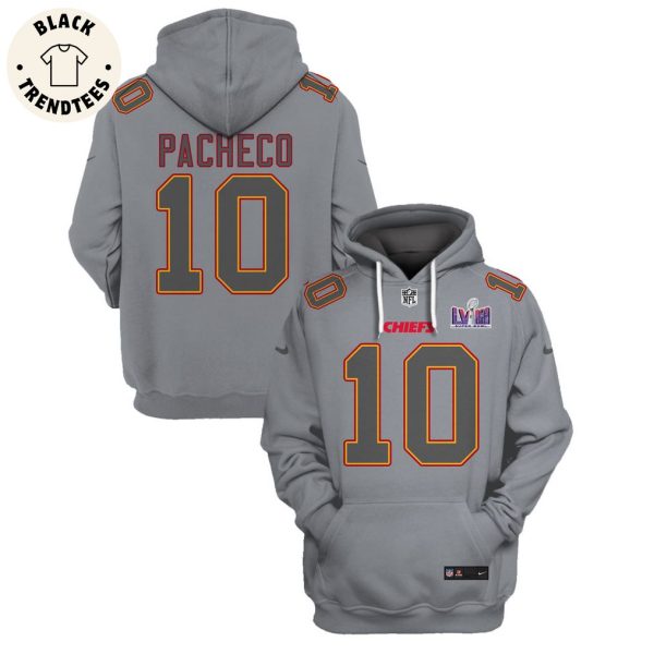 Isiah Pacheco Kansas City Chiefs Super Bowl LVIII Limited Edition Grey Hoodie Jersey