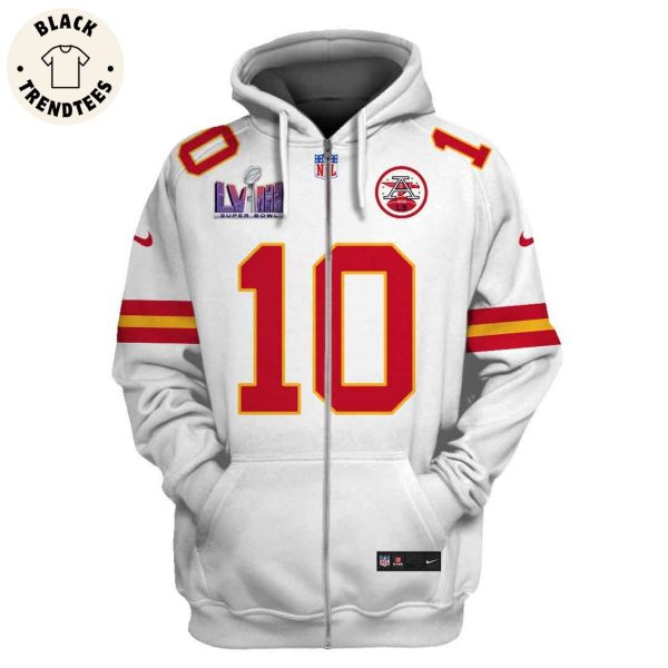 Isiah Pacheco Kansas City Chiefs Super Bowl LVIII Limited Edition White Hoodie Jersey