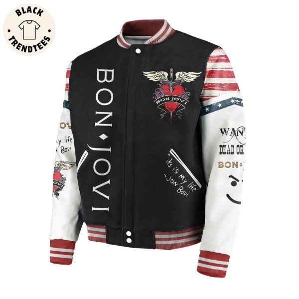 Jon Bon Jovi For What You Believe Portrait Black Design Baseball Jacket
