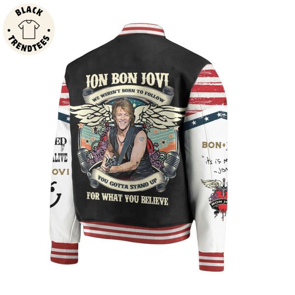 Jon Bon Jovi For What You Believe Portrait Black Design Baseball Jacket