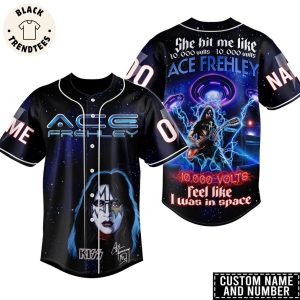 KISS Ace Frehley 10000 Yolts Feel Like I Was In Space Baseball Jersey