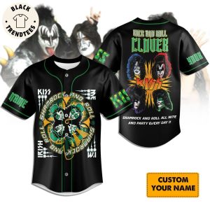 KISS Rock And Roll Clouer Shamrock And Roll All Nite And Every Day Baseball Jersey
