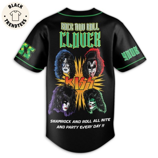 KISS Rock And Roll Clouer Shamrock And Roll All Nite And Every Day Baseball Jersey