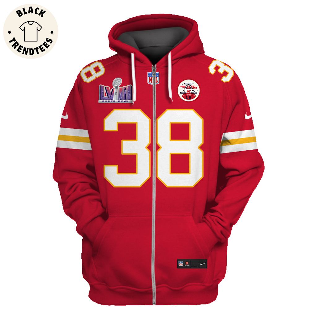 L'Jarius Sneed Kansas City Chiefs Super Bowl LVIII Limited Edition Red Hoodie Jersey