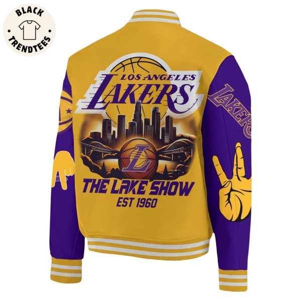 Los Angeles Lakers The Lake Show Est 1960 Baseball Jacket