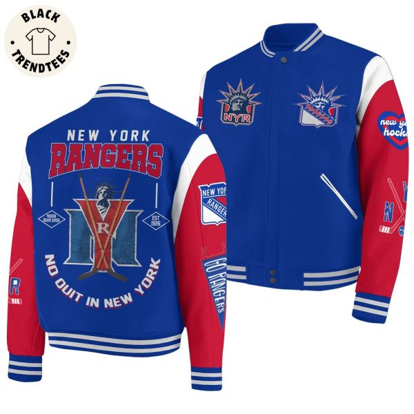 New York Rangers Logo No Ouit In New York Baseball Jacket
