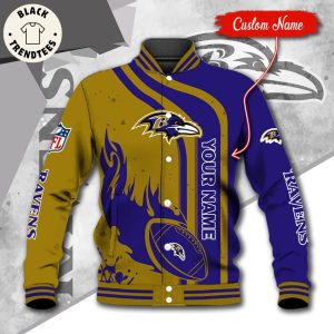 NFL Baltimore Ravens Custom Name Baseball Jacket