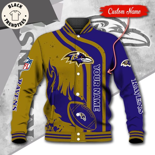 NFL Baltimore Ravens Custom Name Baseball Jacket