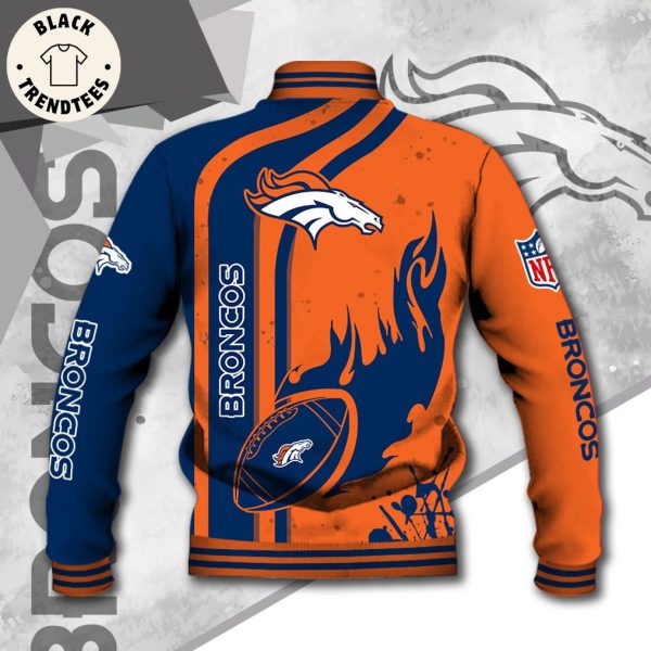 NFL Denver Broncos Logo Custom Name Baseball Jacket