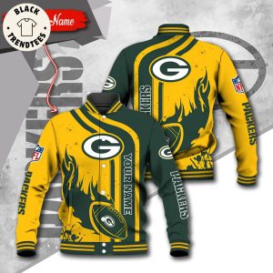 NFL Green Bay Packers Logo Custom Name Baseball Jacket