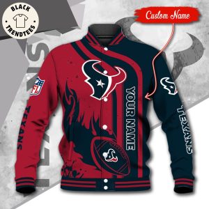 NFL Houston Texans Logo Custom Name Baseball Jacket
