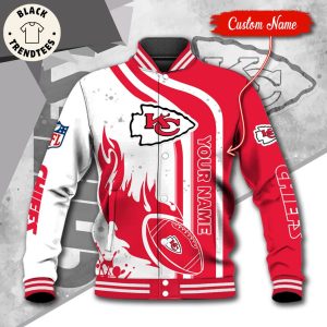 NFL Kansas City Chiefs Logo Custom Name Baseball Jacket
