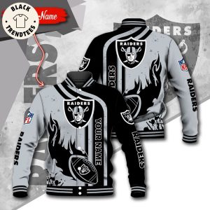 NFL Las Vegas Raiders Logo Custom Name Baseball Jacket